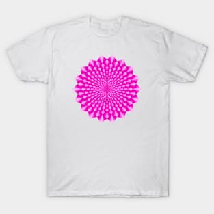 Pink Floral Mandala with 3D Effect T-Shirt